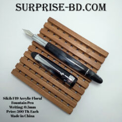 SIKIB-F19-Acrylic-Floral-Fountain-Pen-Black
