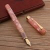 JinHao-100-Acrylic-Fountain-Pen-Golden-Spin-Sakura-Pink